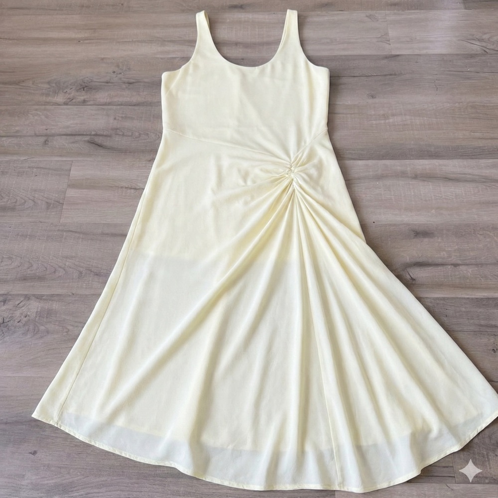 Banana Republic viral butter yellow sleeveless knit jersey midi dress - XL - Picture 5 of 6